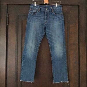 Levi’s 501 Jeans with Button Fly, Raw Hem